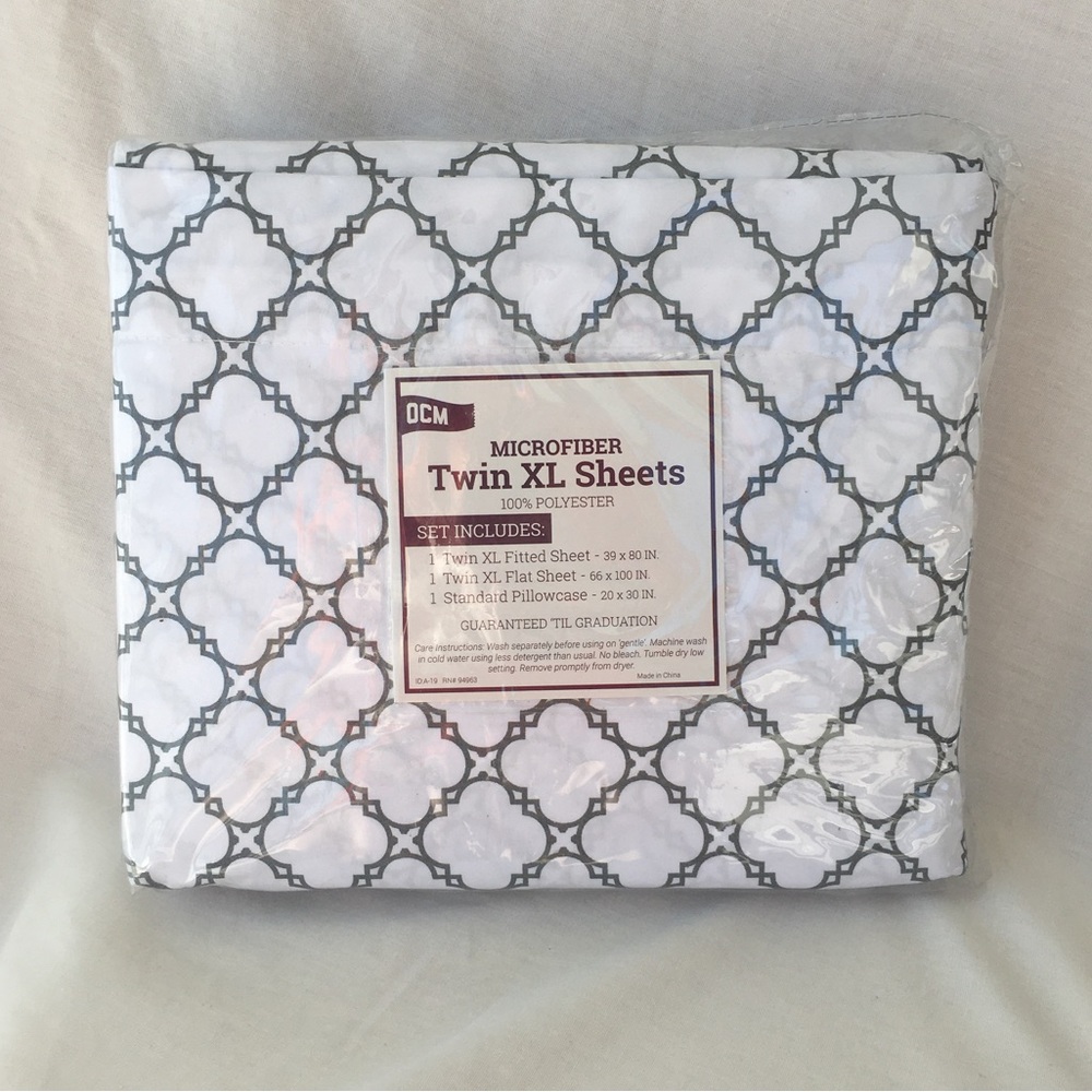 White Microfiber Twin XL Bed Sheet Set NWT